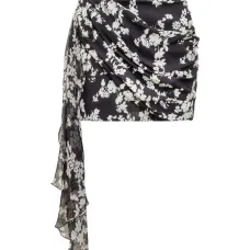 драпированная мини-юбка с цветочным принтом