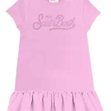 Платье с оборками и стразами