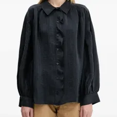 Рубашка с объемными рукавами и оборками