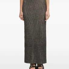 юбка макси в рубчик