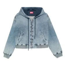 Джинсовая куртка на молнии с капюшоном