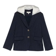 блейзер в тонкую полоску с капюшоном