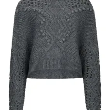 Шерстяной джемпер с ажурной отделкой