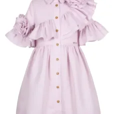 Платье-рубашка с оборками