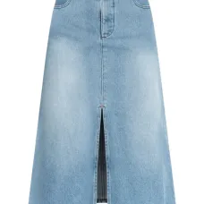 Джинсовая юбка с разрезом