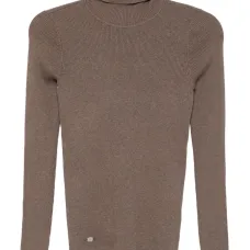 Свитер в рубчик с высоким воротником