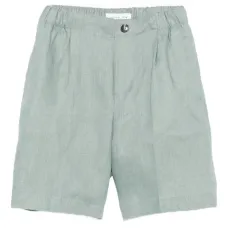 Льняные шорты со складками