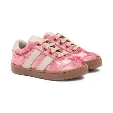 Бархатные кроссовки с полосками