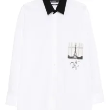 Рубашка с контрастным воротником