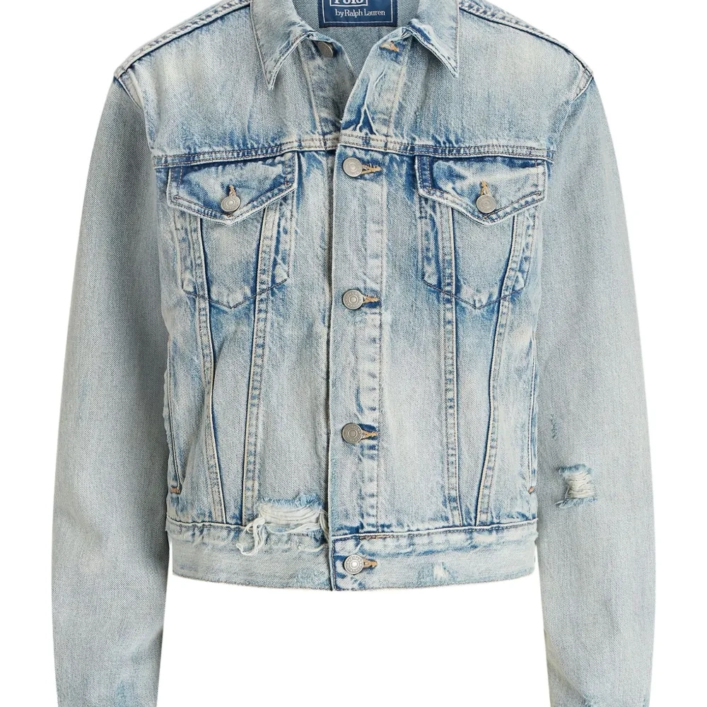 Джинсовая куртка с эффектом потертости