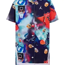 Платье-рубашка с графичным принтом