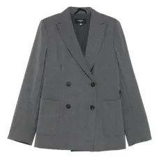 Двубортный пиджак с накладными карманами Двубортный пиджак с накладными карманами