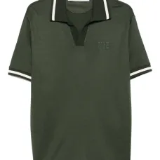 рубашка поло с полосками на воротнике