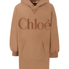 платье с капюшоном и вышитым логотипом