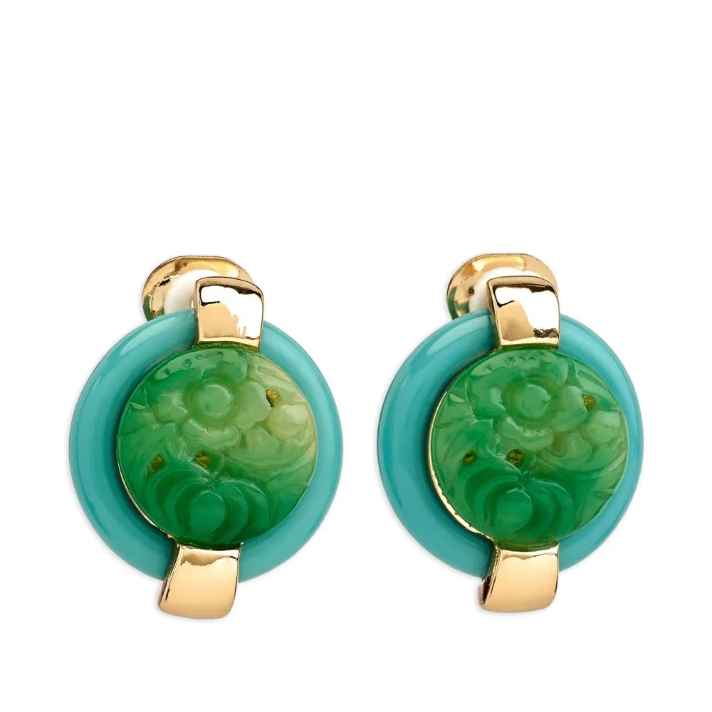 Серьги-клипсы с нефритом