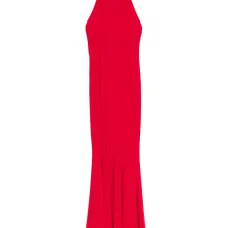 расклешенное платье с вырезом халтер