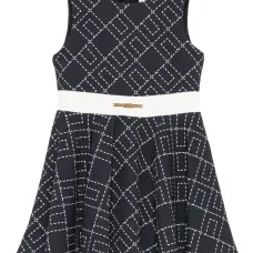 Расклешенное платье с геометричным принтом