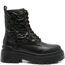 Стеганые ботинки на шнуровке