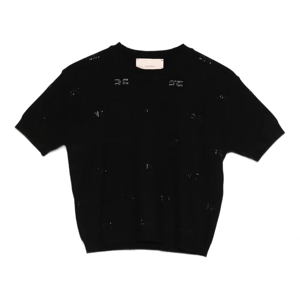 Декорированный топ с короткими рукавами