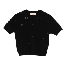 Декорированный топ с короткими рукавами