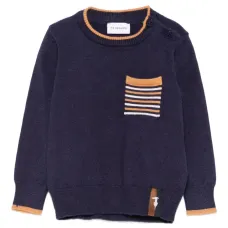 свитер с отделкой в полоску