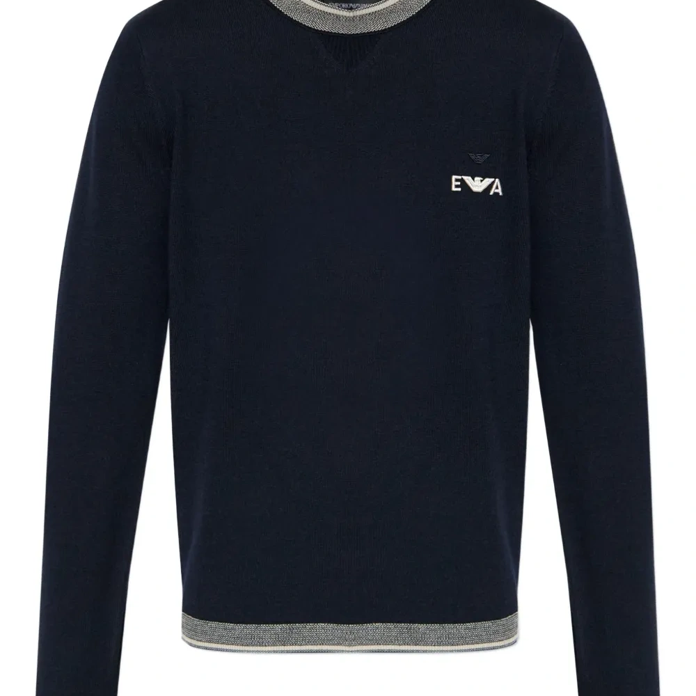 Шерстяной свитер с вышитым логотипом