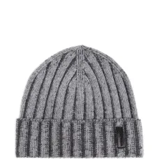 Шерстяная шапка бини в рубчик Шерстяная шапка бини в рубчик