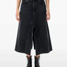 джинсовая юбка миди асимметричного кроя