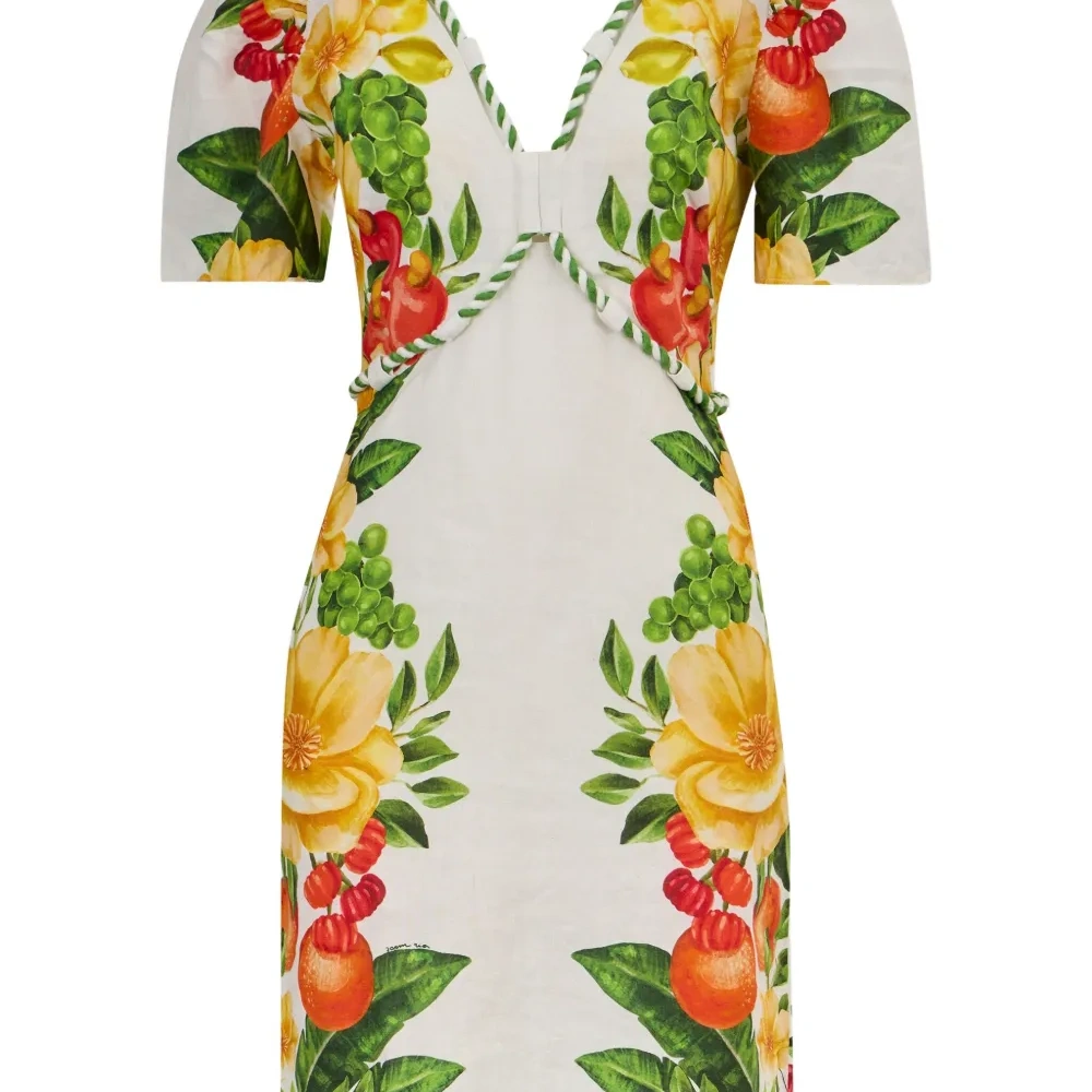 платье макси с объемными рукавами и цветочным принтом