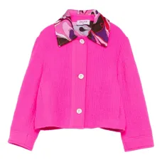 жакет с контрастным воротником