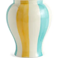 Керамическая ваза в полоску (19 x 25 см)