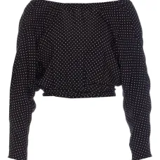 блузка на завязках с узором в горох