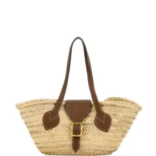 соломенная сумка на плечо с пряжкой