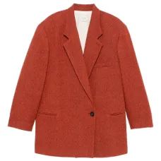 шерстяное пальто на пуговице