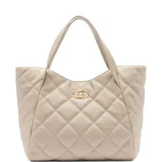 Большая стеганая сумка-тоут с логотипом Большая стеганая сумка-тоут с логотипом