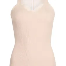 Топ в рубчик с кружевом