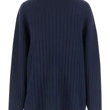 Свитер в рубчик с высоким воротником