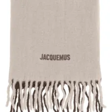 шарф L'écharpe Moisson с вышитым логотипом и бахромой