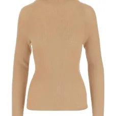 Свитер в рубчик с высоким воротником