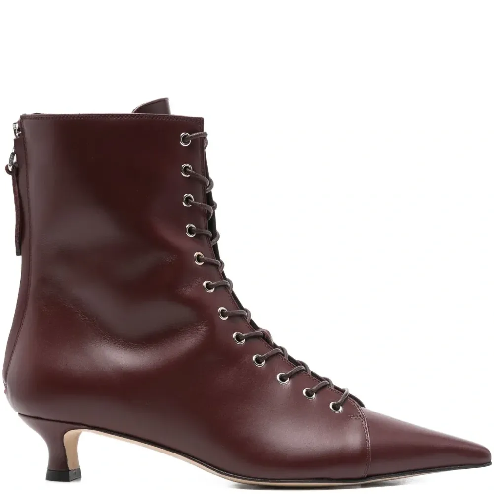 Ботильоны на шнуровке с заостренным носком
