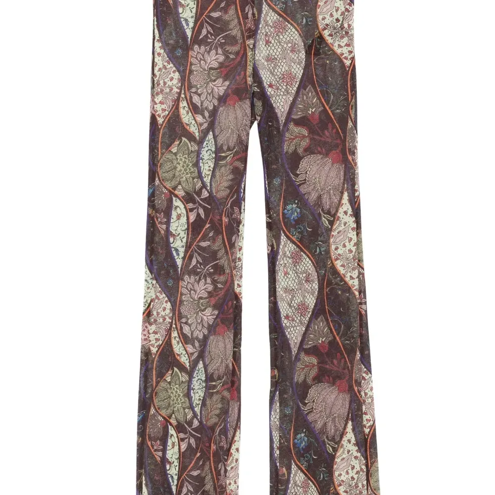 Расклешенные брюки с цветочным узором
