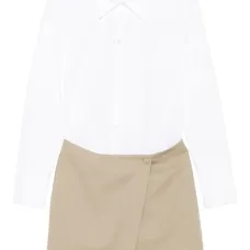 платье-рубашка с контрастной юбкой