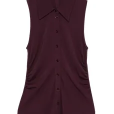 Рубашка без рукавов со сборками