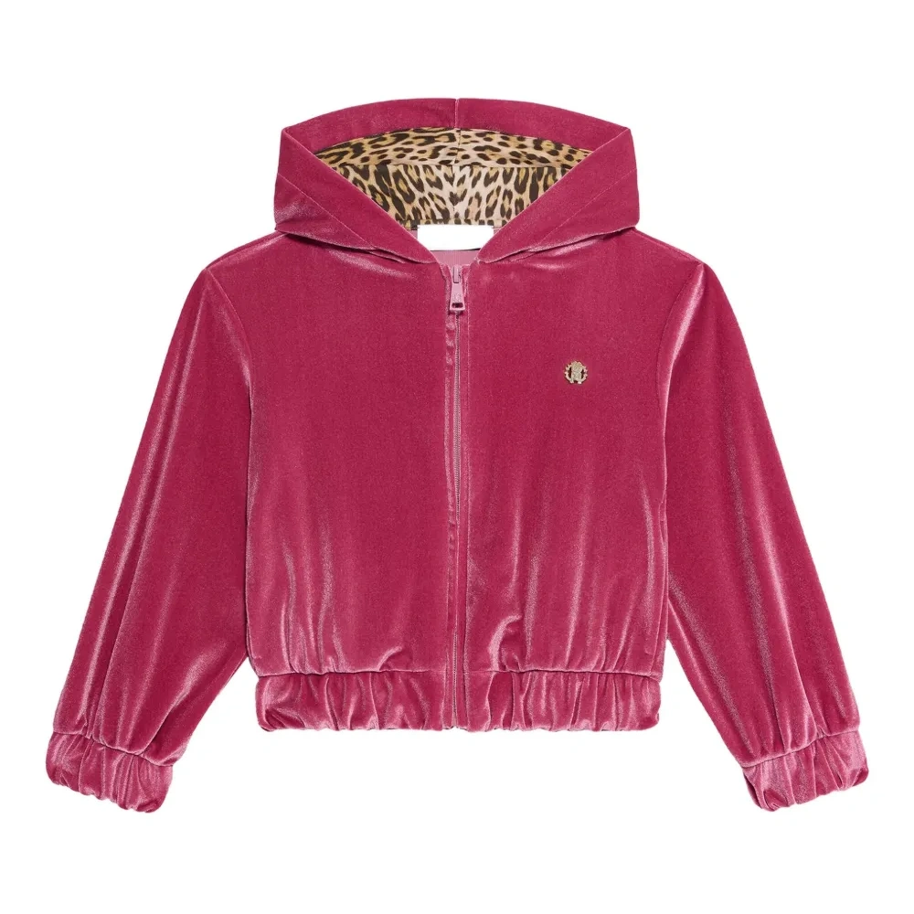 Бархатная толстовка с капюшоном и леопардовым принтом