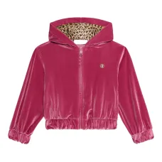 Бархатная толстовка с капюшоном и леопардовым принтом