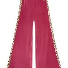 Бархатные брюки с леопардовым принтом