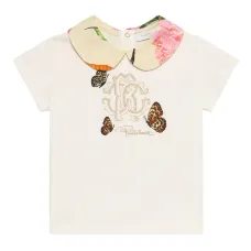 Футболка с вышивкой и воротником