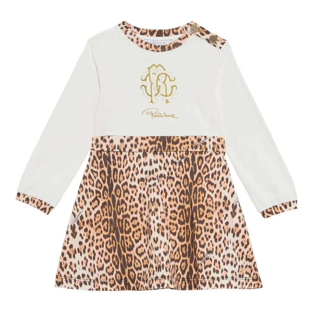 Платье с леопардовым принтом и логотипом