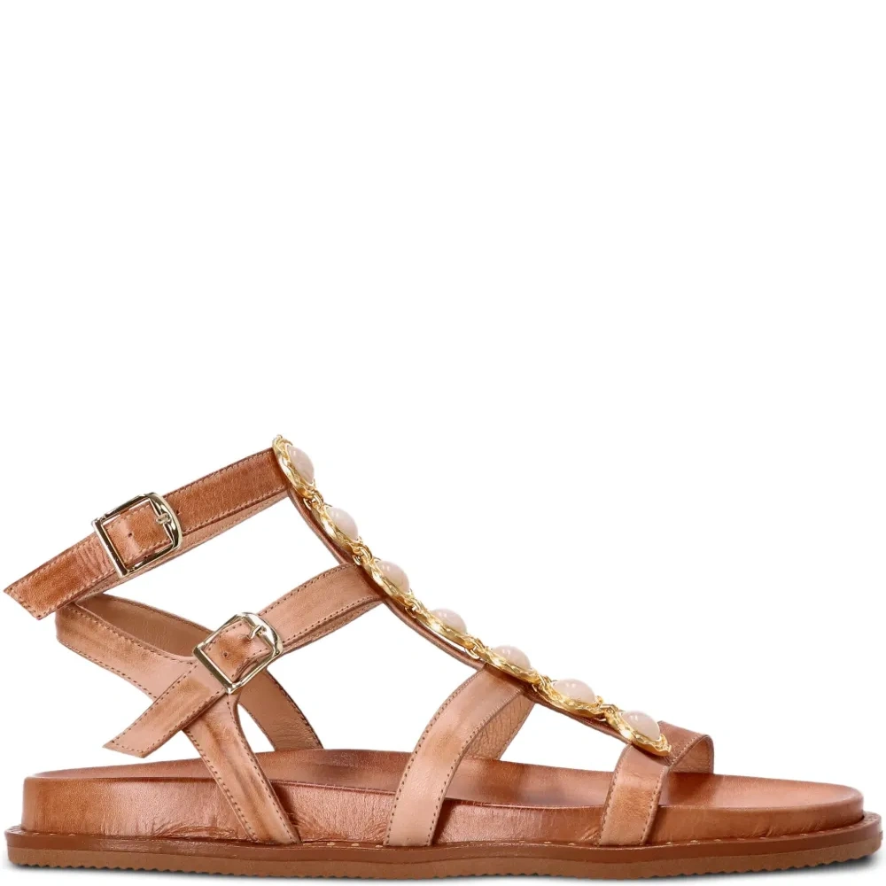 Сандалии с кристаллами и пряжками