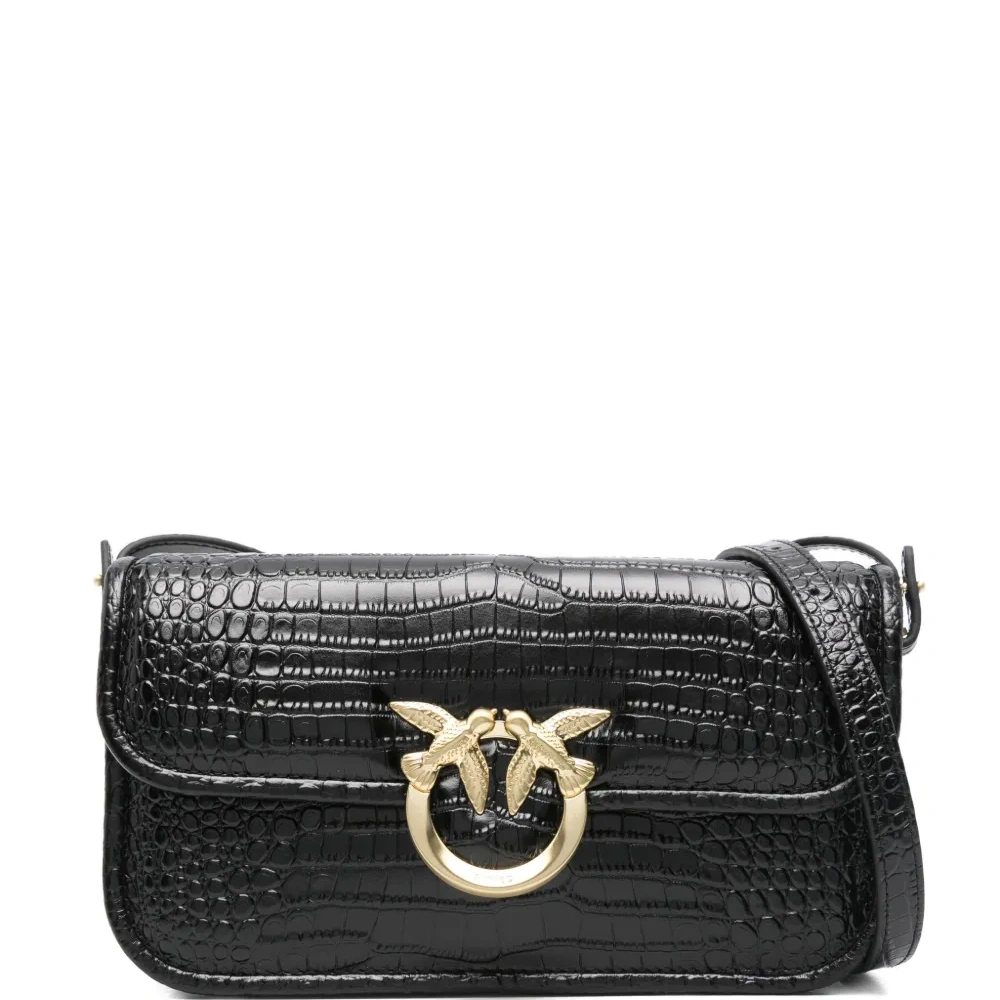 Сумка через плечо с тиснением под кожу крокодила